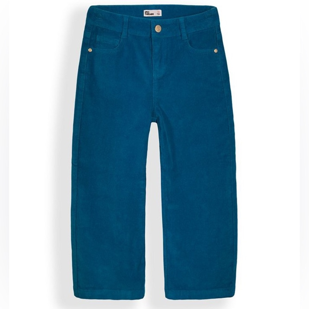 Corduroy Bright Blue Capris